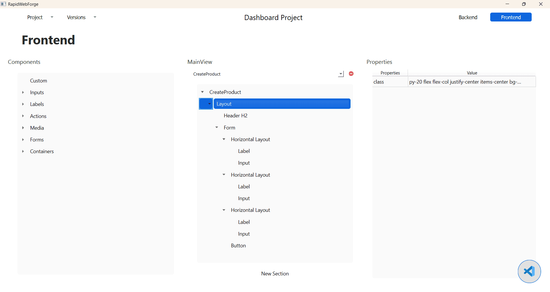 Frontend CRUD Create